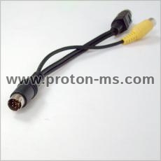  8 Pin S-video Male to 1 RCA 1 S-Video Female Cable