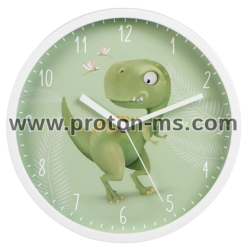 Детски стенен часовник Hama &quot;Happy Dino&quot;, Диаметър 25 см, Ниско ниво на шум