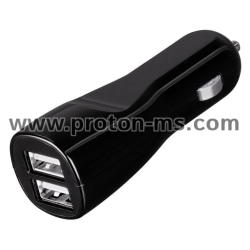 USB Dual Car Charger HAMA &quot;Auto-Detect&quot;, USB Dual, 12V-24V, 2xUSB -5V/4.8A, Black