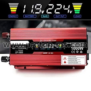 Car Inverter 12v 220v 1000W Power USB LED Display Inverters DC12 To AC220 Voltage Converter Auto Charger Solar Adapter Kit
