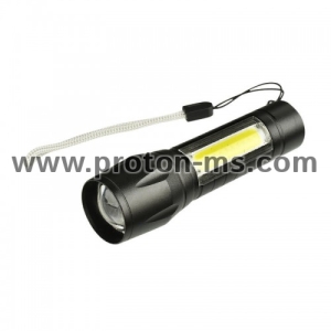 LED Джобен фенер с 3 режима, презареждаем, с USB кабел