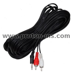 Audio Cable Stereo Jack 3.5mm - 2xRCA, 10 m.