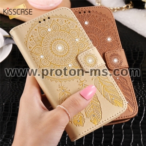 Кейс за iPhone 6 KISSCASE Case Luxury Glitter Leather Case For iPhone 6 6s Plus Cases Leather Flip Wallet Holder, Светъл