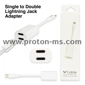2 in 1 Double Lightning Jack Y Cable for iPhone