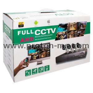 CCTV kit, 4-camera set, cables, stands, DVR High Quality