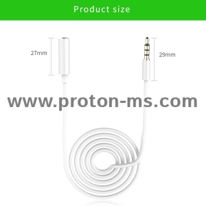 3.5mm Male to 3.5 Female Cable, 1.5m.