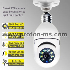 Light Bulb V380 S WI-FI CCTV Panoramic Security Camera