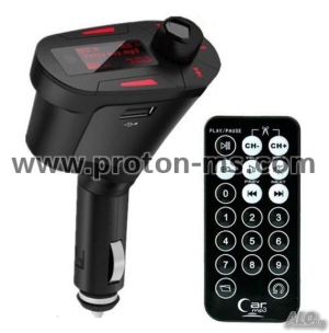 Car Kit MP3 Player Wireless FM Transmitter Modulator USB SD MMC LCD With Remote Red Light