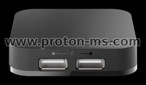 USB хъб D-Link DUB-H4/E със захранване, 4-порта, USB 2.0, Черен