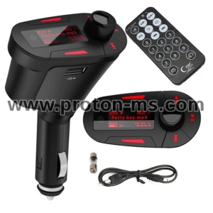 Car Kit MP3 Player Wireless FM Transmitter Modulator USB SD MMC LCD With Remote Red Light