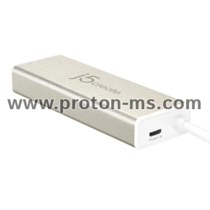 Хъб 3-портов J5create JCH347, USB-C 3.1,  USB-A 3.0, SD/Micro SD Card Reader