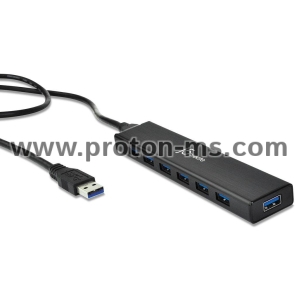 USB 3.0 7-port hub j5Create JUH377, 1:7, Black