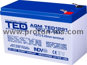 Lead Battery  AGM 12V / 9Ah  - 151 / 65 / 94 mm T2 TEC ELECTRIC