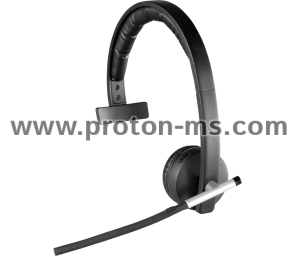 Безжична моно слушалка Logitech H820е, Микрофон, USB, Черни