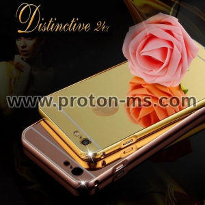 iPhone 7 / 8 Plus Luxury Mirror Case Aluminum Metal Frame Plating Back Cover Phone Cases for iPhone