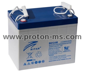 Lead Battery gel for solar systems RITAR (DG12-80)12V/80Ah -260 / 169 /211 mm  F15/M6 / F11/M6  RITAR