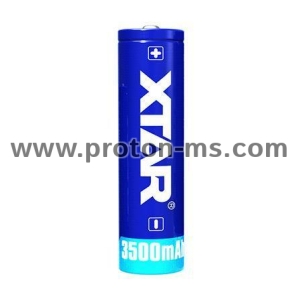 Rechargeable Battery XTAR 18650  for torches with protection, 3500mAh, Li-ion