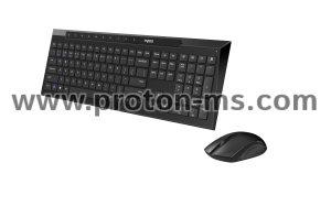 Wireless Keyboard Set RAPOO 8210M Multi mode, Bluetooth &2.4Ghz, Black