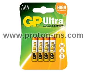 Алкална батерия GP ULTRA LR03 AAA /4 бр. в опаковка/ блистер 1.5V GP,GP24AU