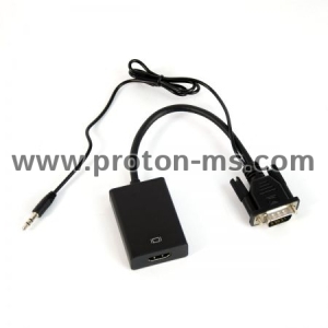 VGA to HDMI Converter with Audio Support, VGA to HDMI Converter with 3.5mm Audio/